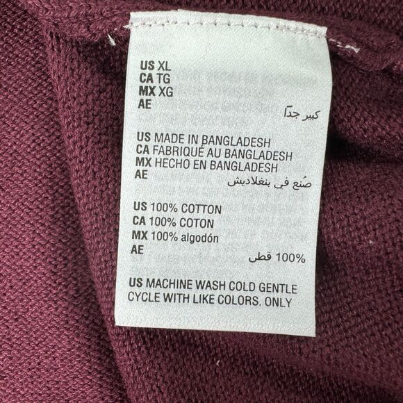 Club Room Mens Textured Cotton Crewneck Sweater Plum Red XL - Picture 4 of 4